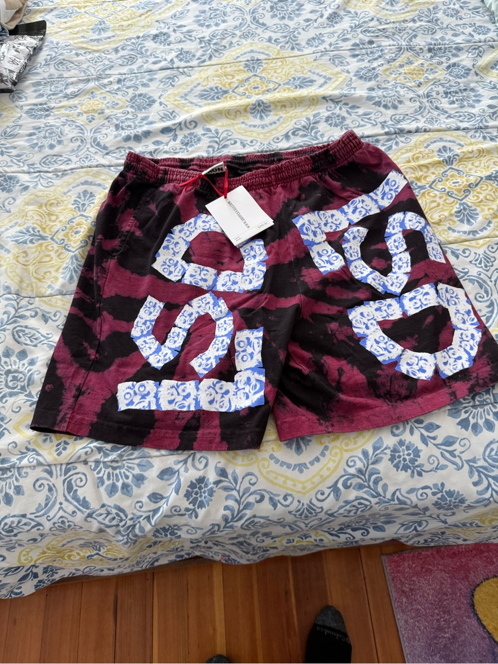 Asaali Tie-Dye Burgundy and Black Graphic men’s  Shorts